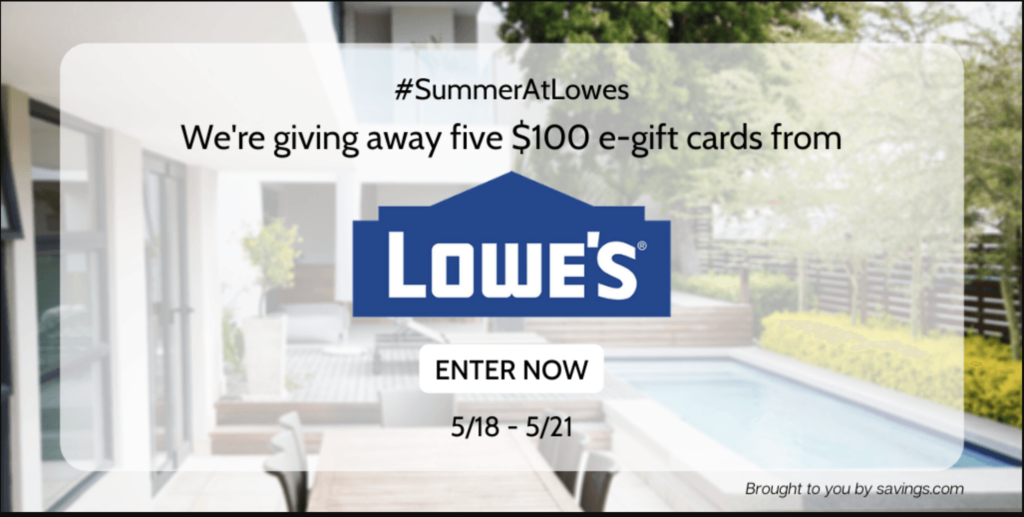 PARTICIPA SUMMER AT LOWES GIFT CARD GIVEAWAY